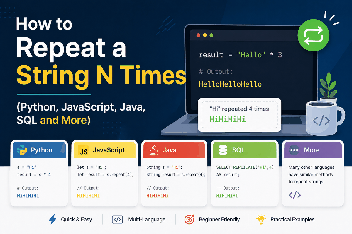 Repeat a string N times in code &mdash; One-liners for 12 languages, and the separator catch